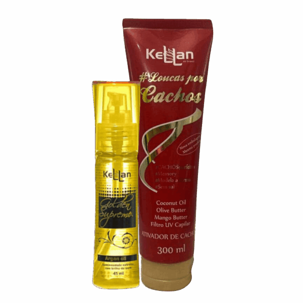 Kellan progressiva Kit Ativador de Cachos e Óleo de Argan da Kellan -