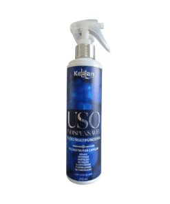 Leave-in Uso Indispensável Kellan, frasco dourado com tampa preta, para restauração e nutrição capilar